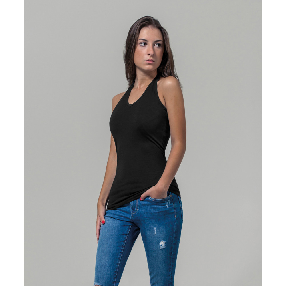 CYRENZO - Débardeur Femme tour de cou en Jersey extensible - Build Your Brand - (T shirts, Débardeurs, Polos femme)
