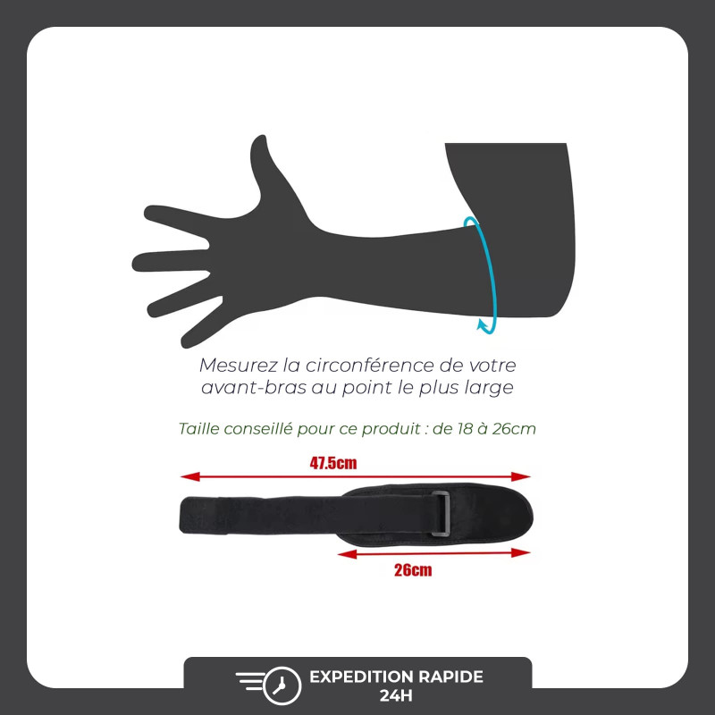 Coudière de compression réglable pour le soulagement de la douleur tendinite