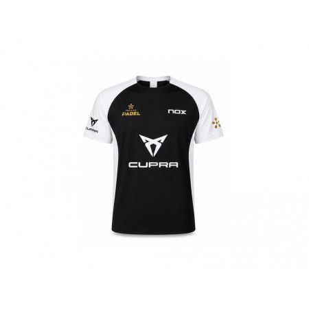 T-Shirt technique pour joueur de padel, Premier Padel, NOX, noir et blanc